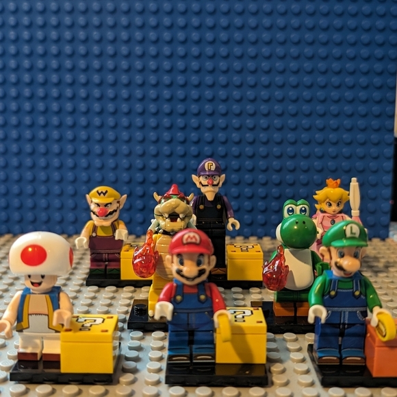 unbranded Other - 8 Minifigures - Super Mario Brothers Brick Minifigure Toy Building Action Figure